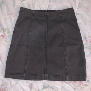 Free People Modern Femme Denim Mini (Grey)